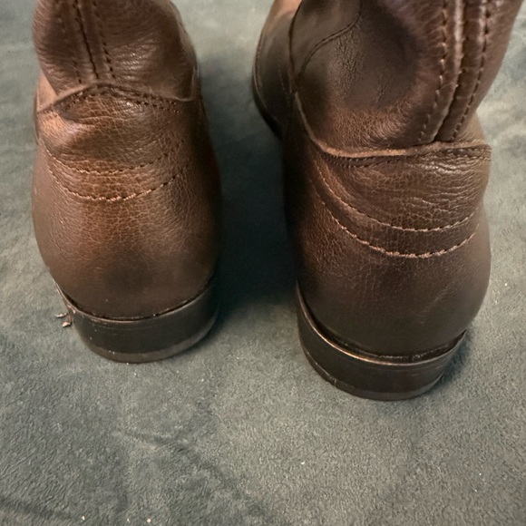 Frye Melissa Dark Brown Leather Heeled Boots - Picture 4 of 7